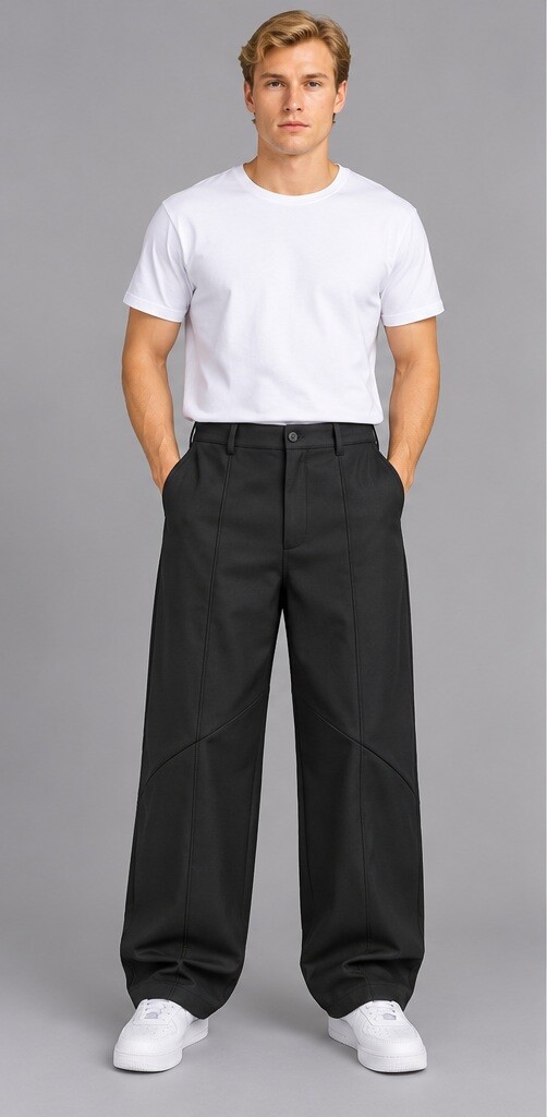Großhändler Mentex Homme - Herrenhose mit entspannter Passform und Falten,
