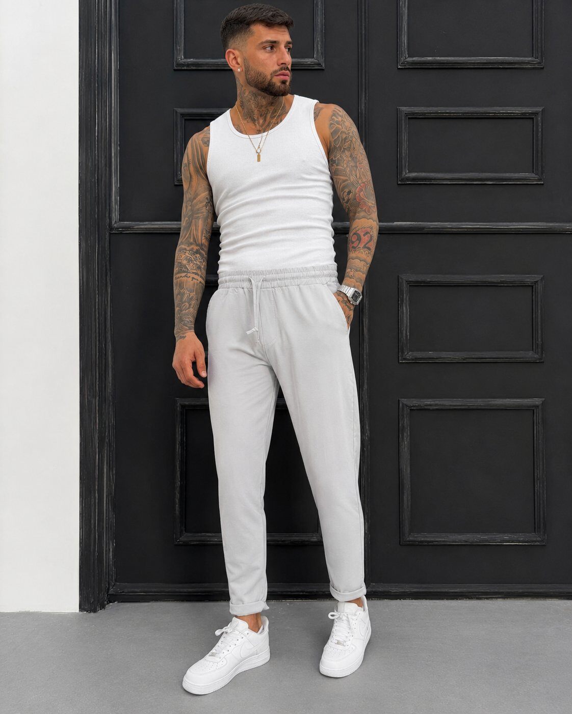 Wholesaler Mentex Homme - Light Grey Casual Joggers