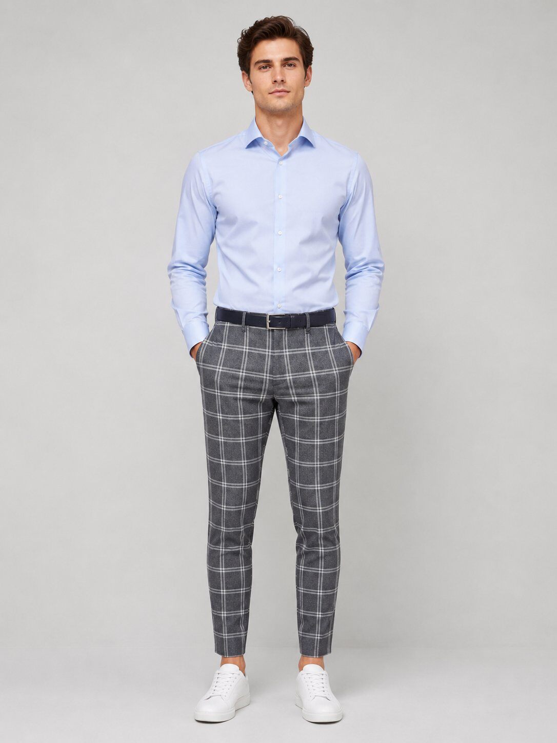 Grossista Mentex Homme - Pantaloni a Quadri Grigi