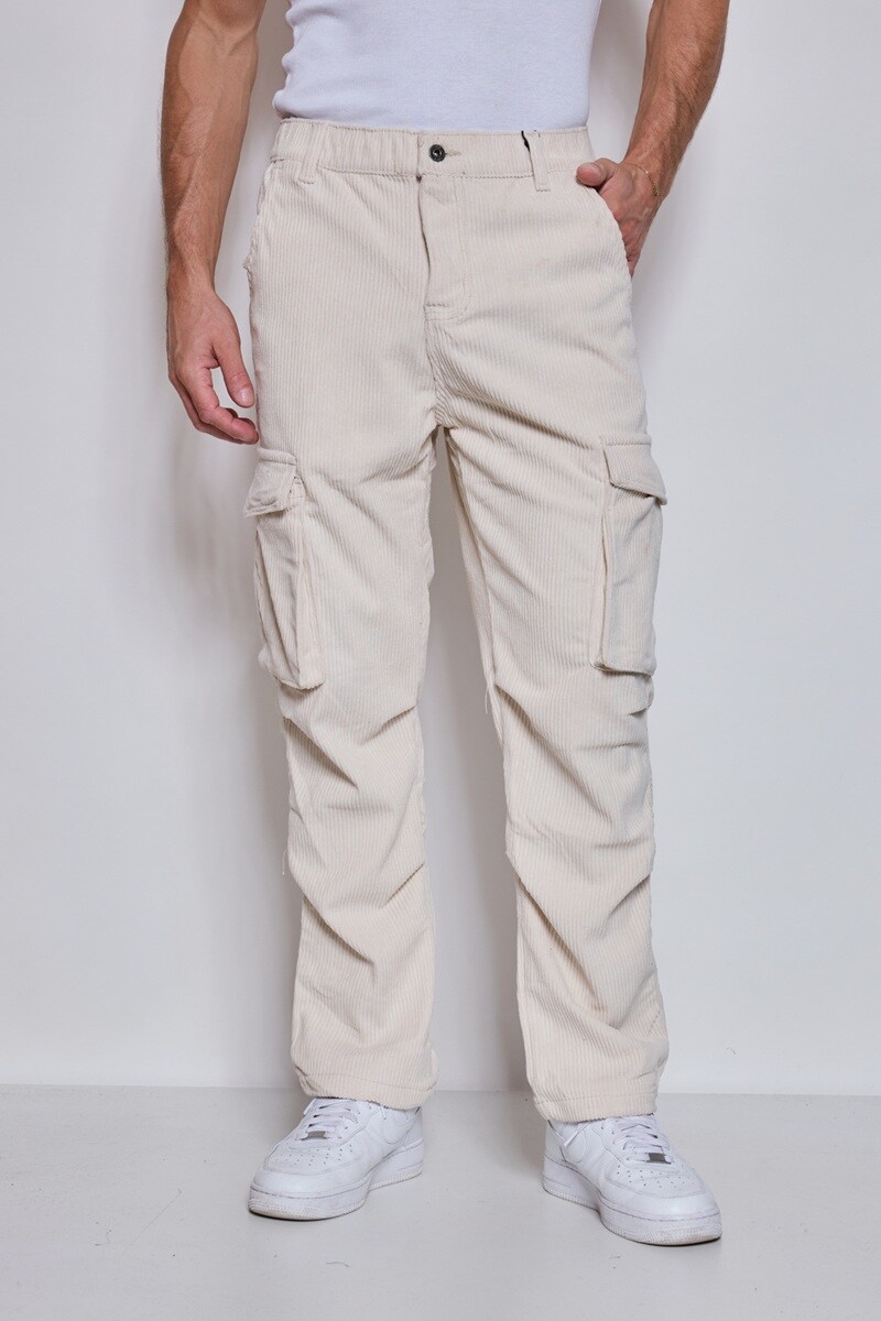 Wholesaler Mentex Homme - Solid cargo pants with pockets and ankle drawstring