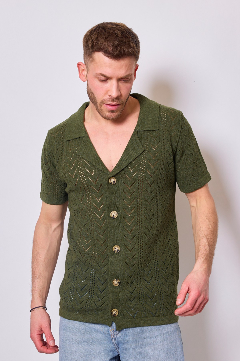 Wholesaler Mentex Homme - Semi-transparent short-sleeved polo shirt