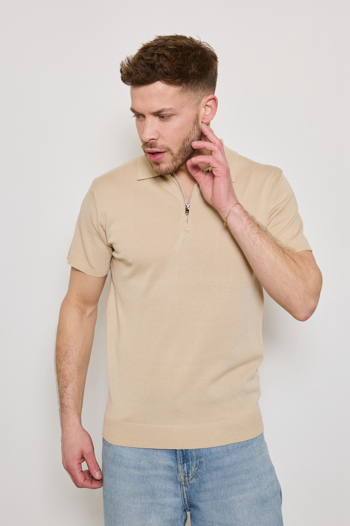 Großhändler Mentex Homme - Polo United Man Semi -transparentes Reißverschlusskragen