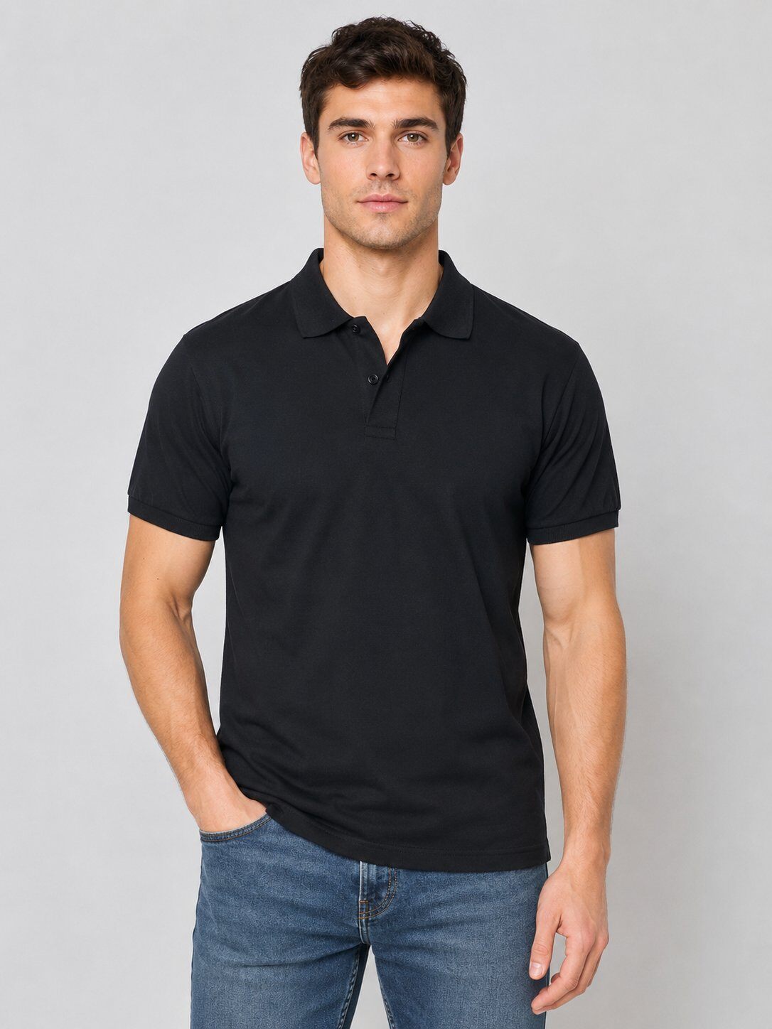 Grossista Mentex Homme - Polo Nero Classic Fit