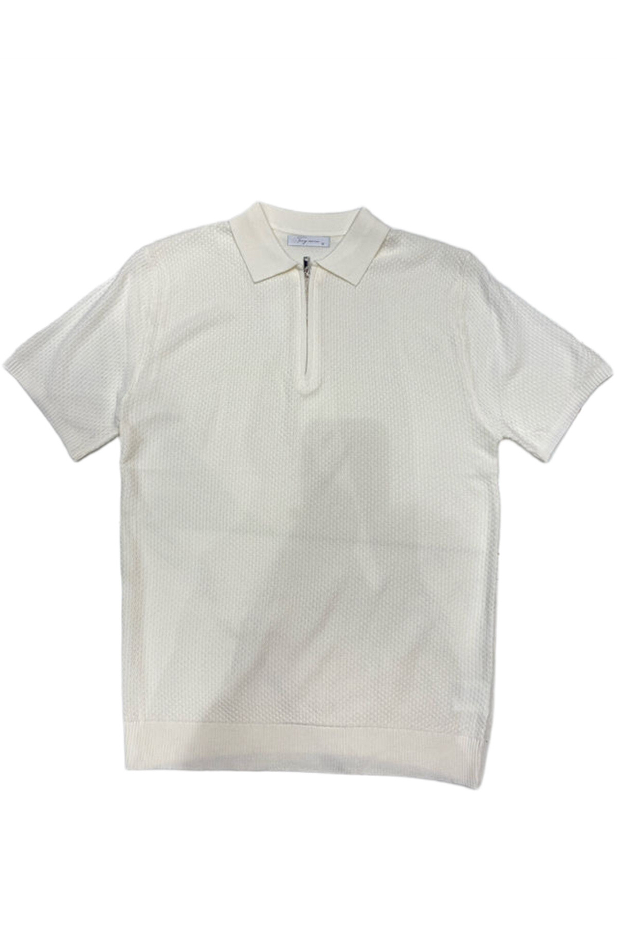 Großhändler Mentex Homme - Herren Poloshirt mit Reißverschlusskragen in einfarbigem Strickmuster