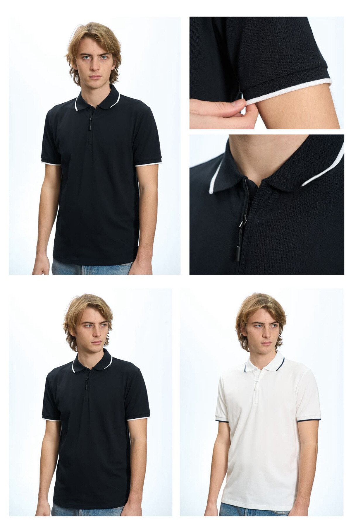 Grossista Mentex Homme - Semplice polo maschile unita con zip