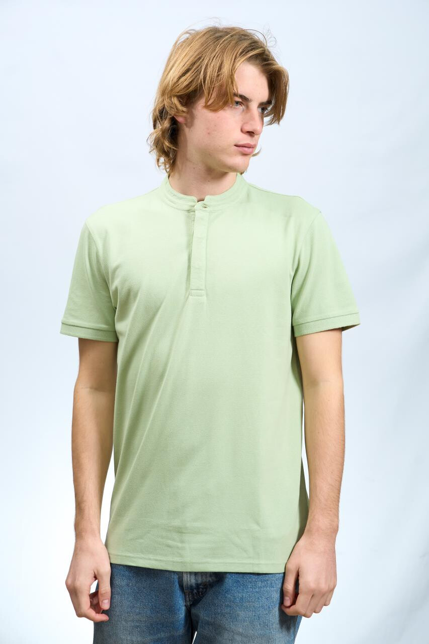 Wholesaler Mentex Homme - Plain men's polo shirt with mandarin collar