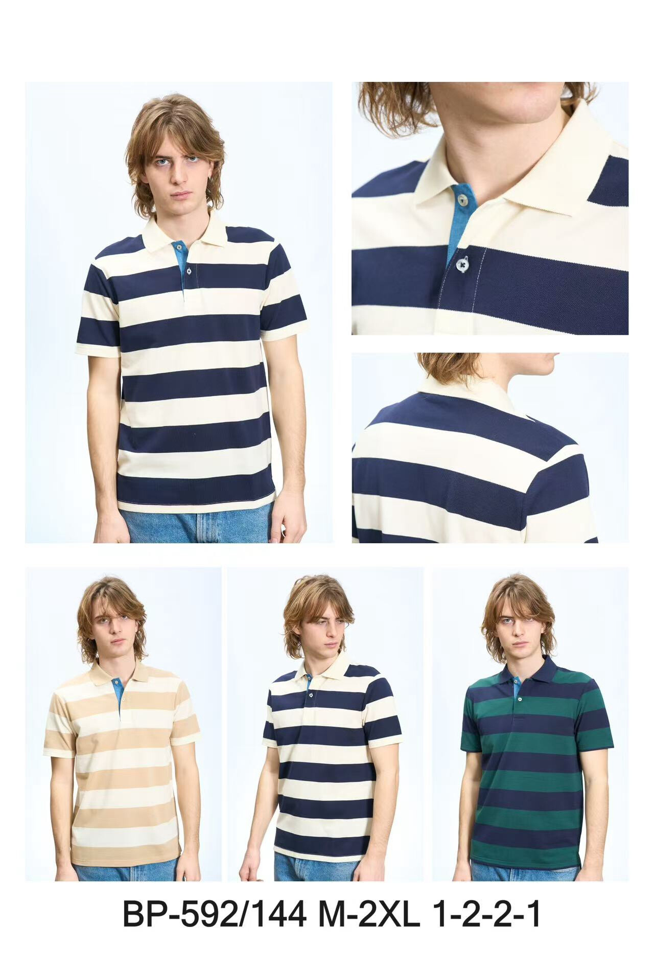 Grossista Mentex Homme - Polo's Polo Short Shanding Effect Short Hands
