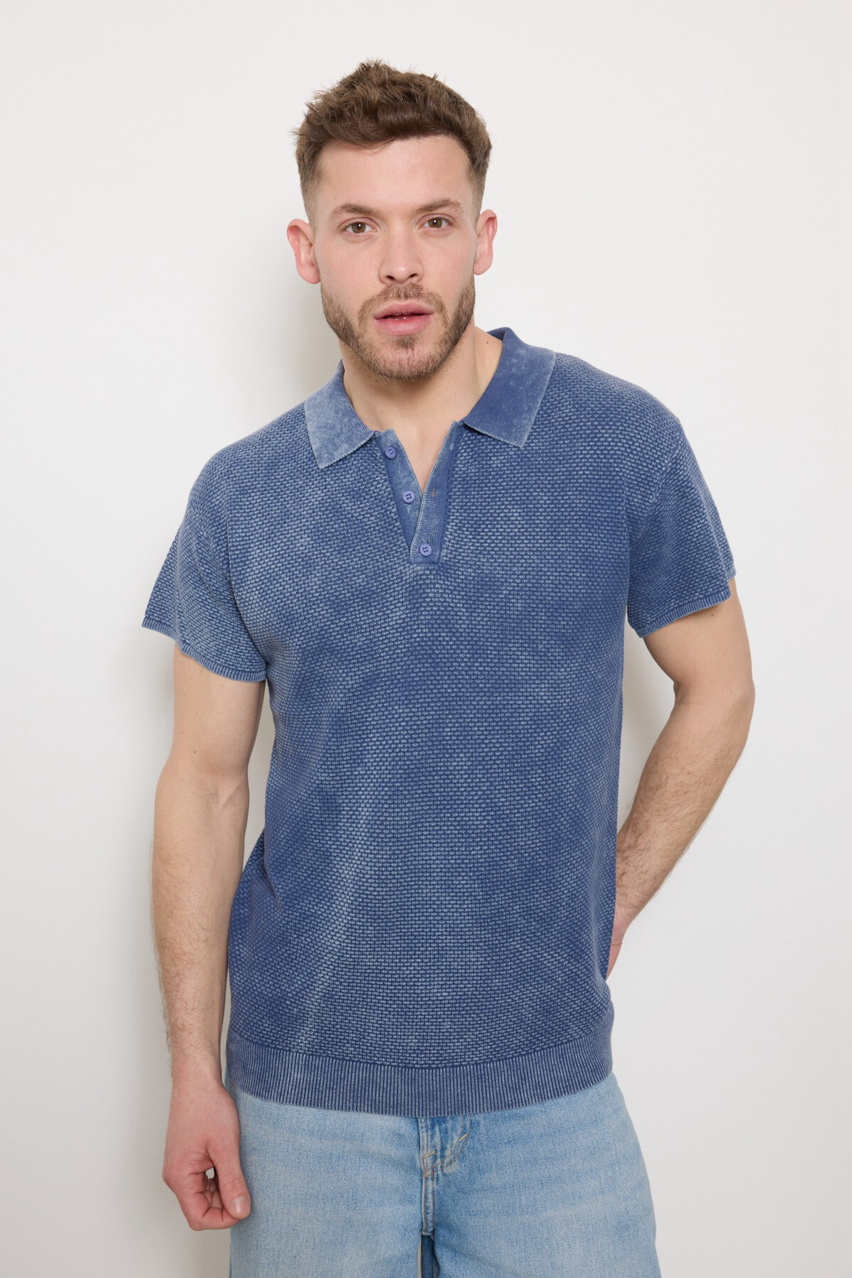 Wholesaler Mentex Homme - Uni polo shirt man Déclavement Collard COLD