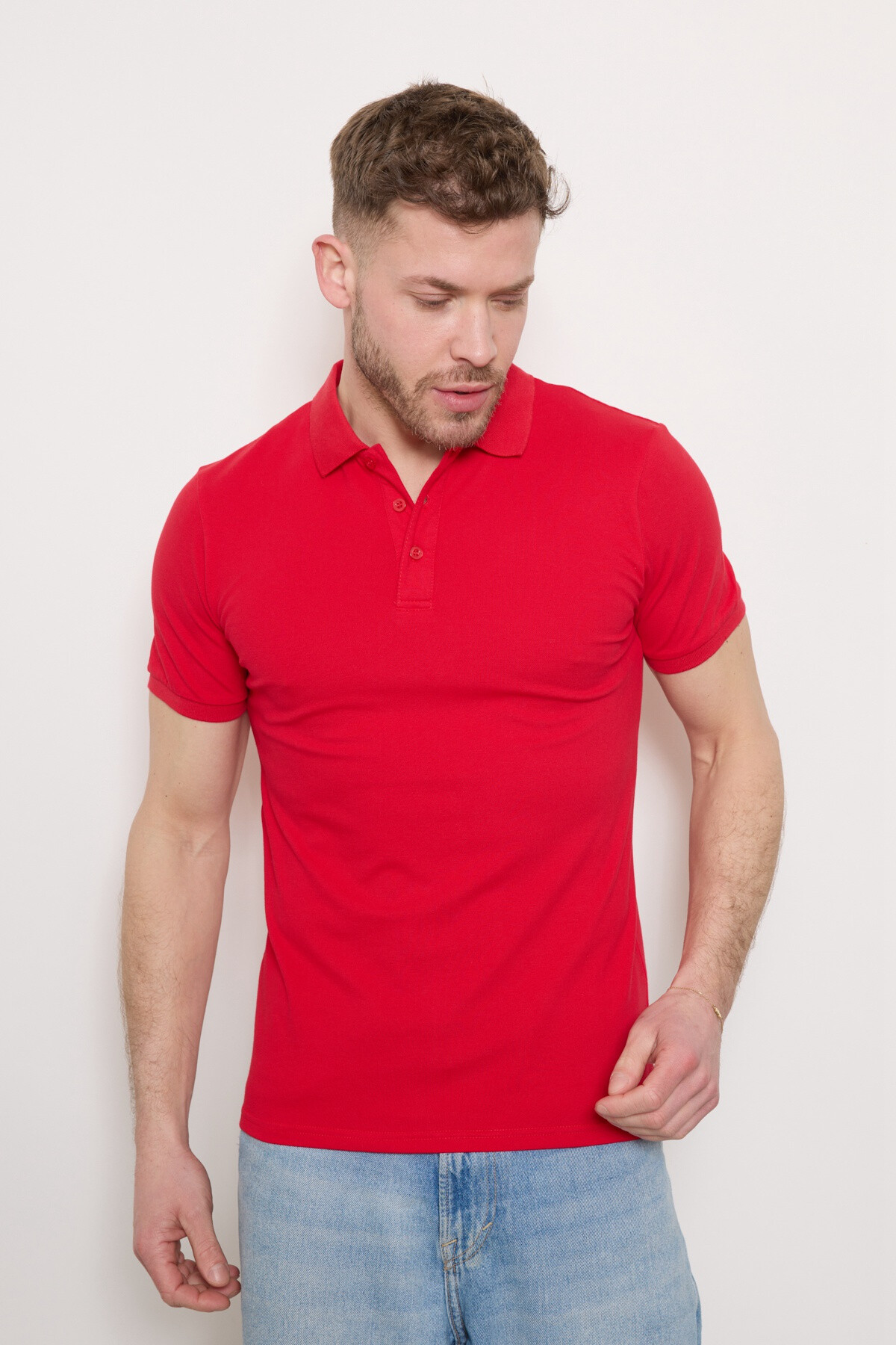 Großhändler Mentex Homme - Einfacher Mann United Polo Button Collar Cotton stach