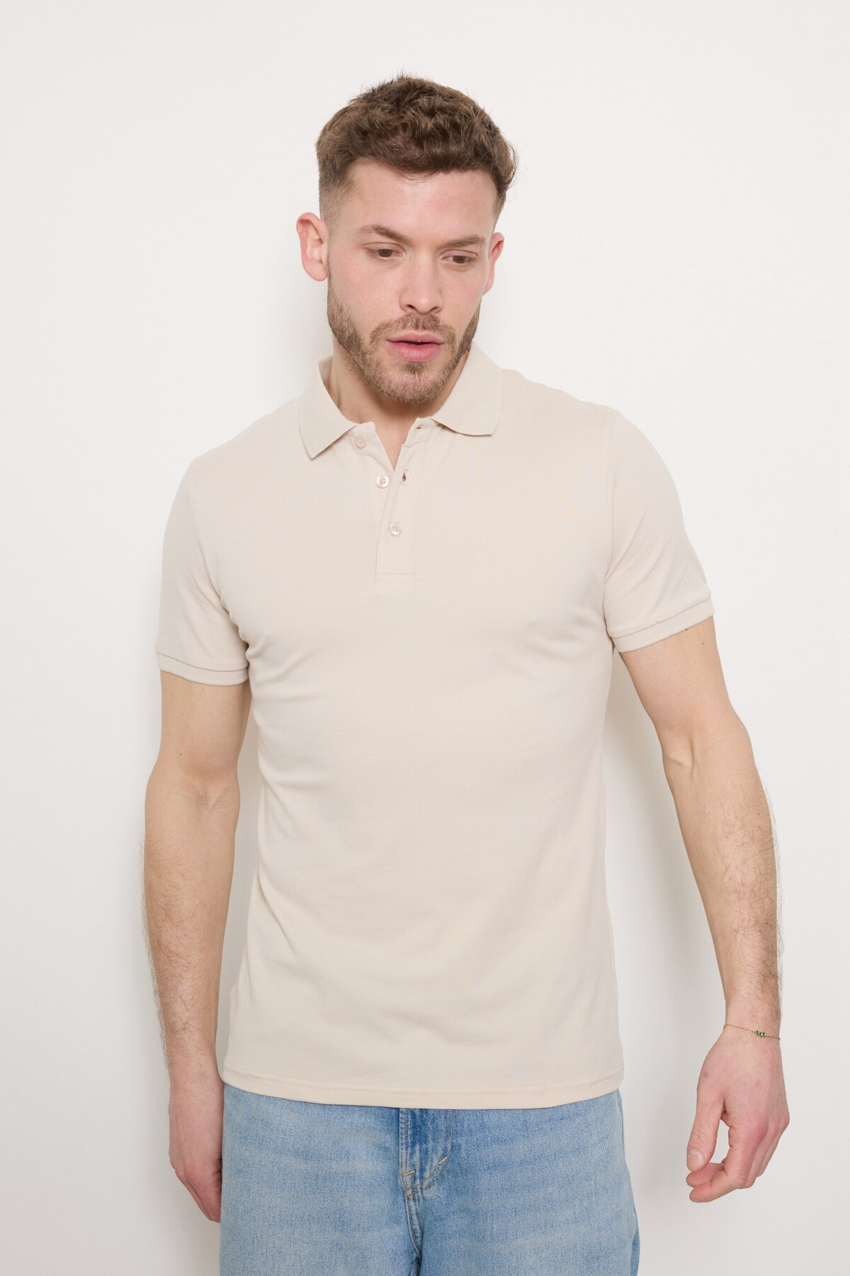 Grossiste Mentex Homme - Polo uni homme simple col boutonné matière coton piqué