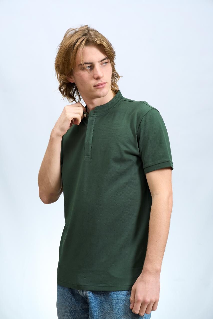 Wholesaler Mentex Homme - Plain polo shirt with mandarin collar for men