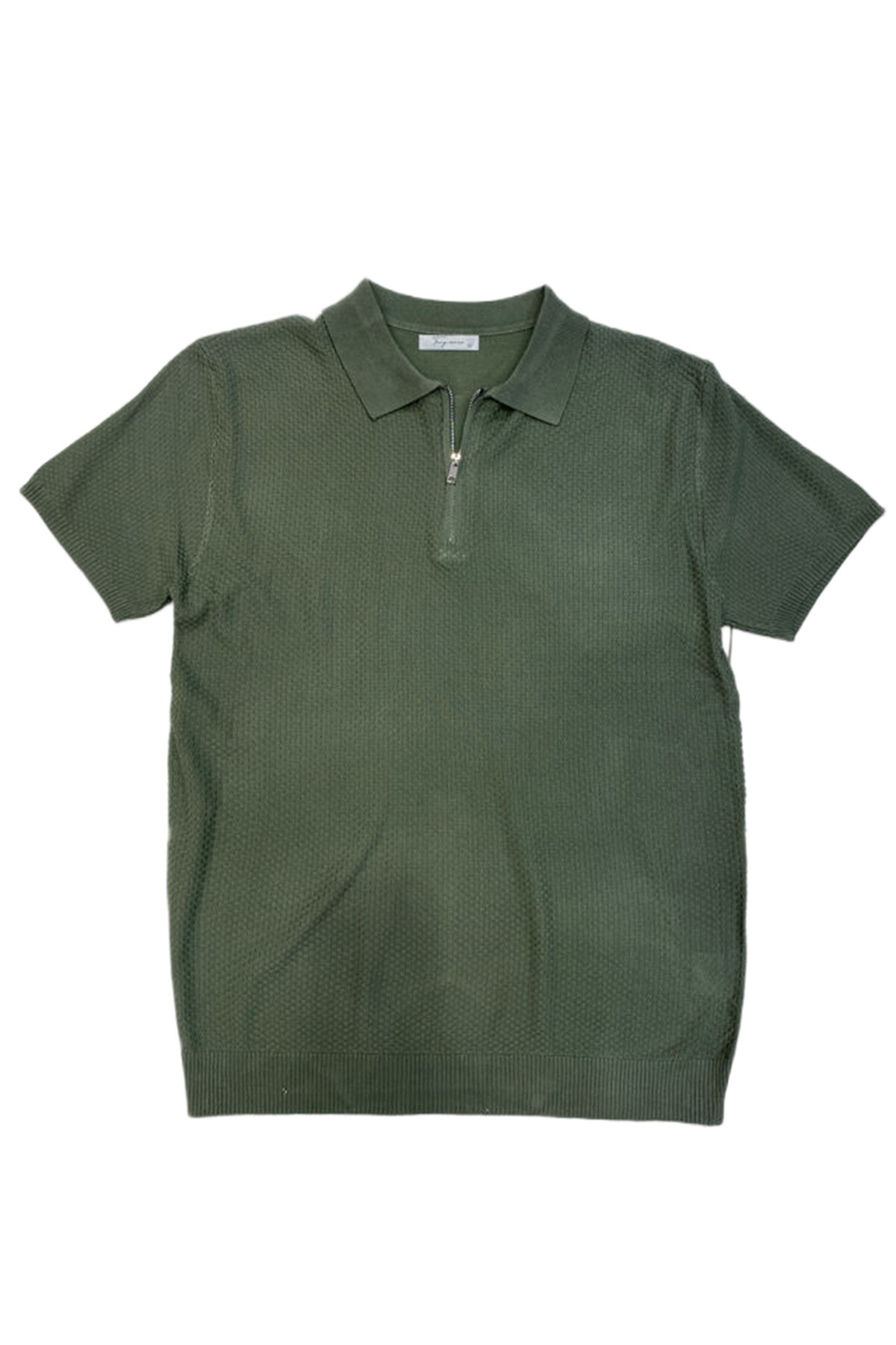 Großhändler Mentex Homme - Herren Poloshirt mit Reißverschlusskragen in einfarbigem Strickmuster