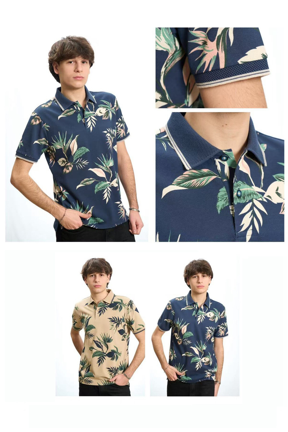 Grossista Mentex Homme - Shirt da uomo maschile con motivo a "pianta"