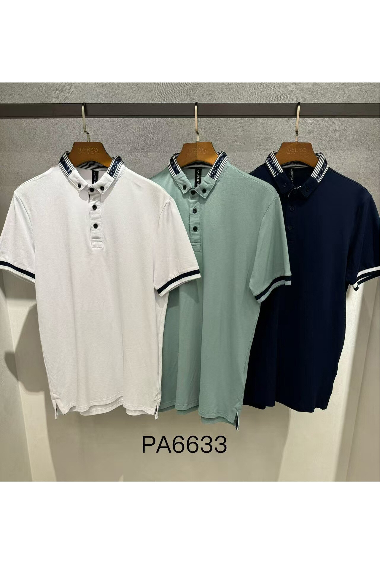 Grossista Mentex Homme - Polo maschile corto a due toni