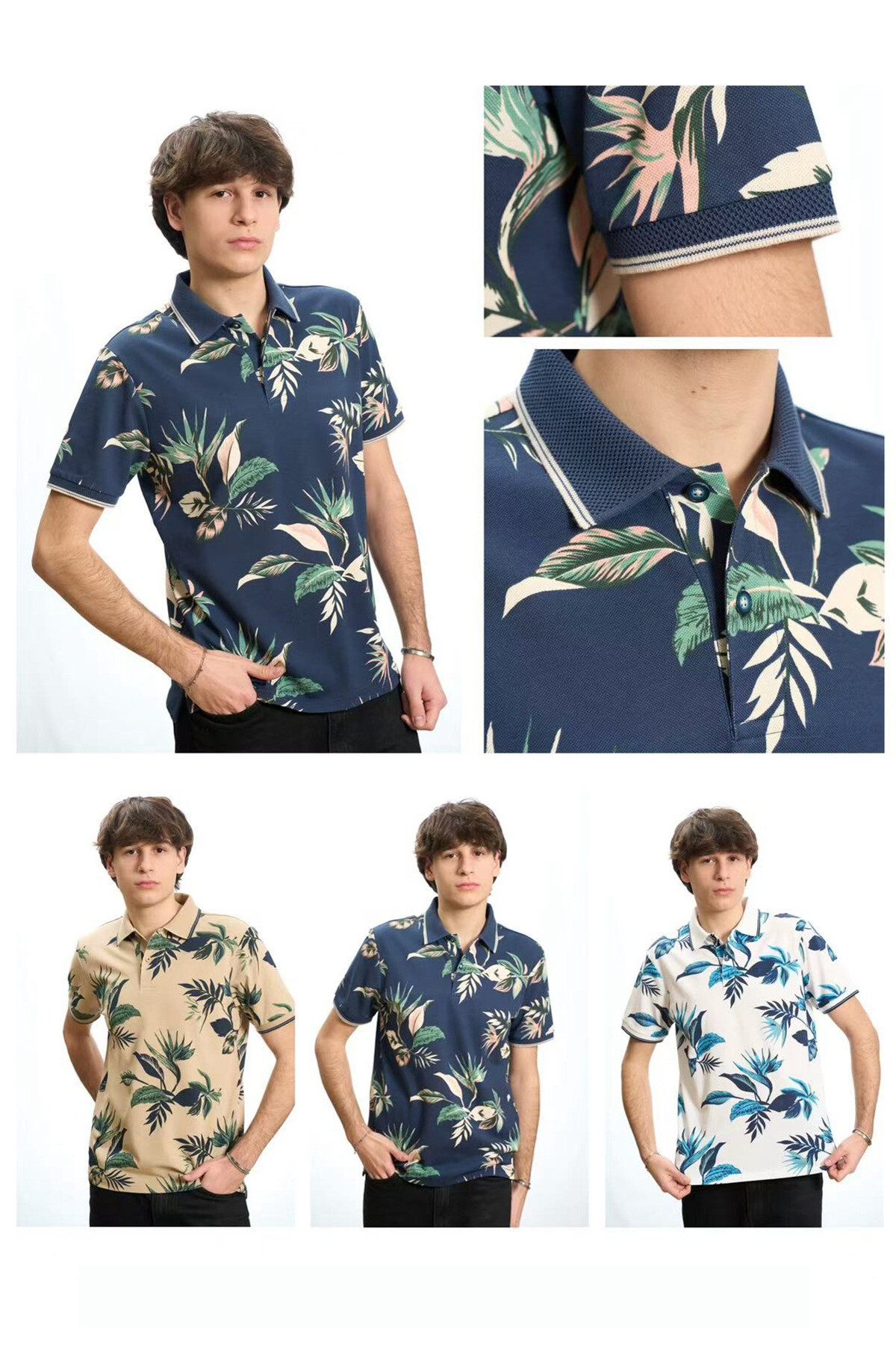 Grossista Mentex Homme - Shirt da uomo maschile con motivo a "pianta"
