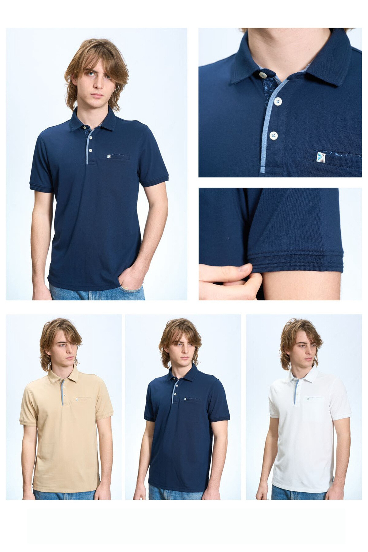 Grossista Mentex Homme - Semplice polo maschile unita con tasca