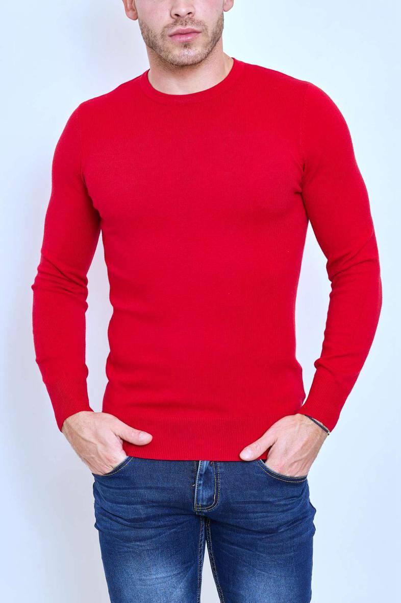 Mayorista Mentex Homme - Jersey liso de manga larga y cuello redondo