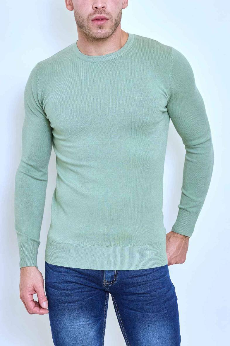 Mayorista Mentex Homme - Jersey liso de manga larga y cuello redondo