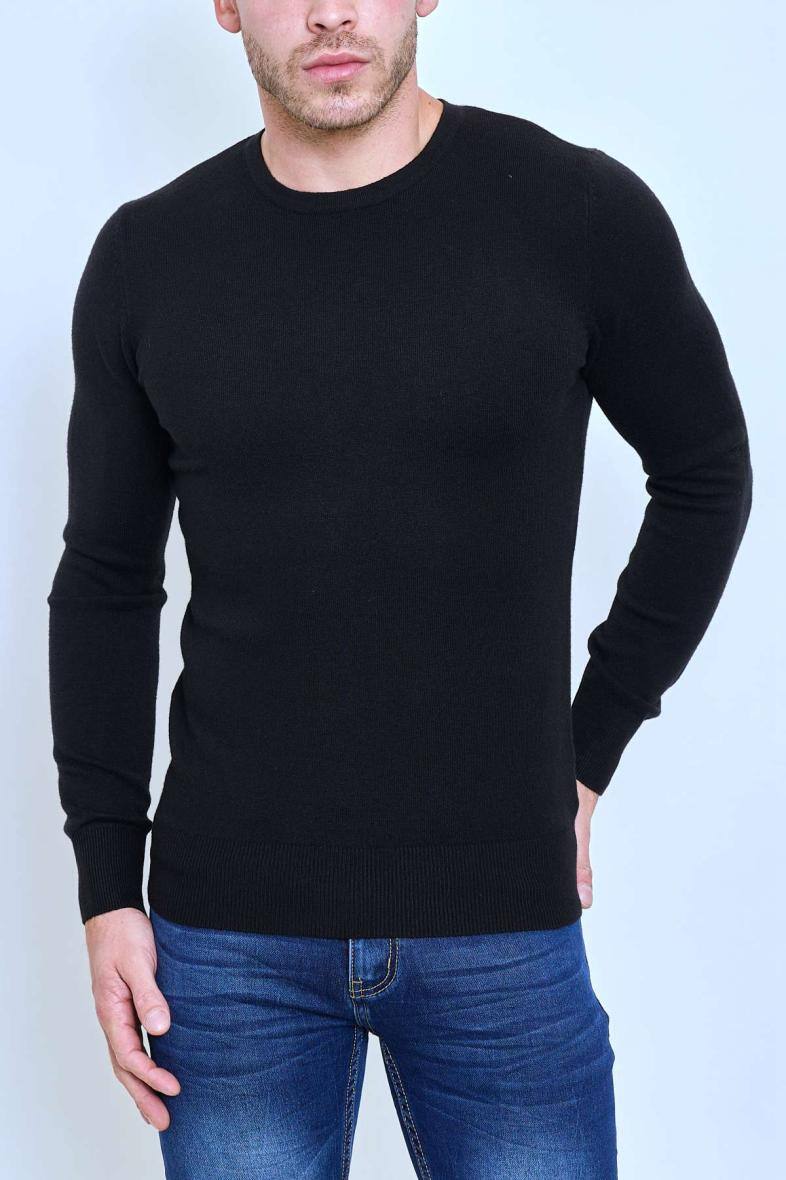 Mayorista Mentex Homme - Jersey liso de manga larga y cuello redondo