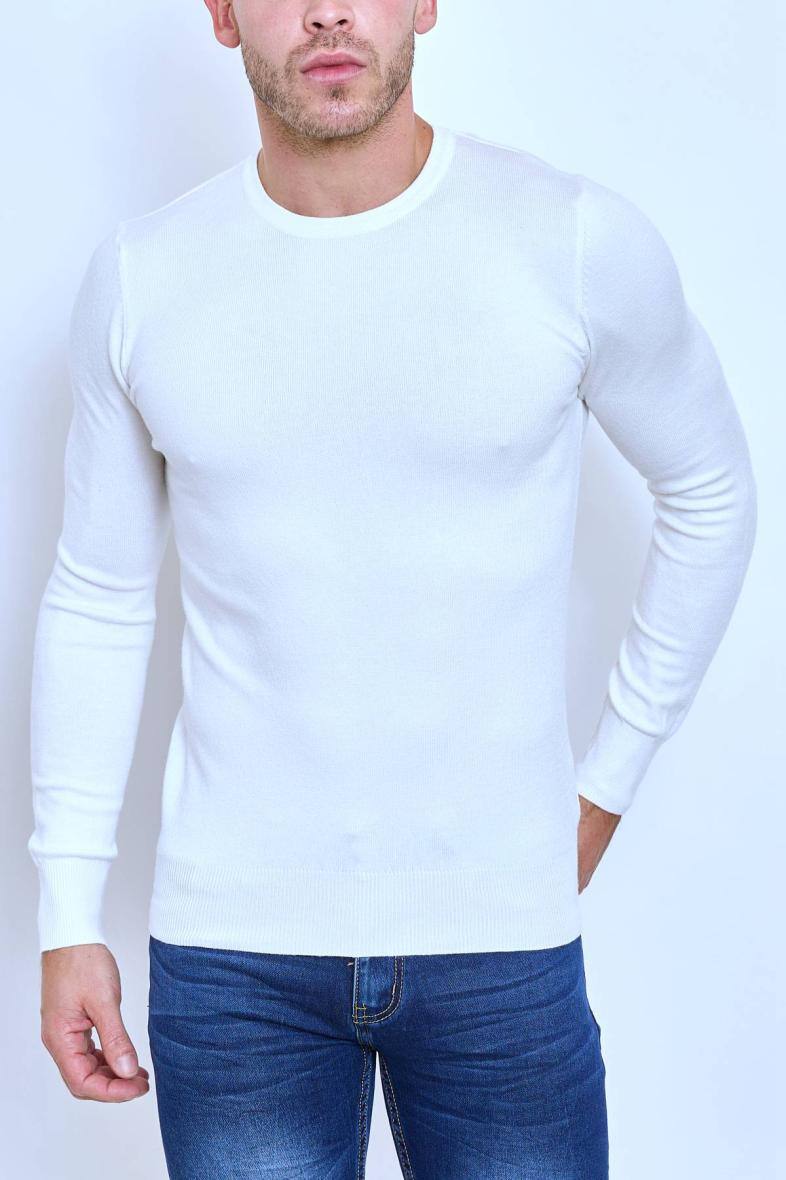 Mayorista Mentex Homme - Jersey liso de manga larga y cuello redondo
