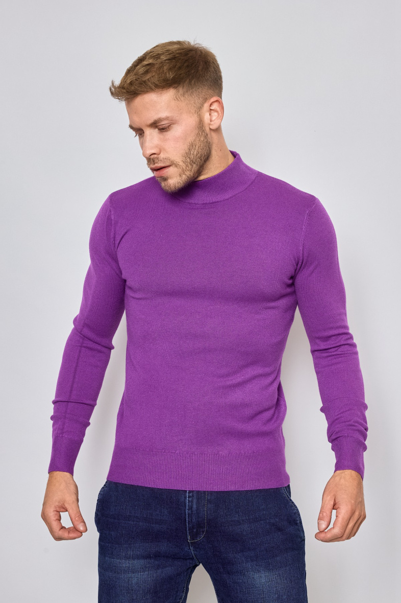 Grossiste Mentex Homme - Pulls uni col montant manches longues homme