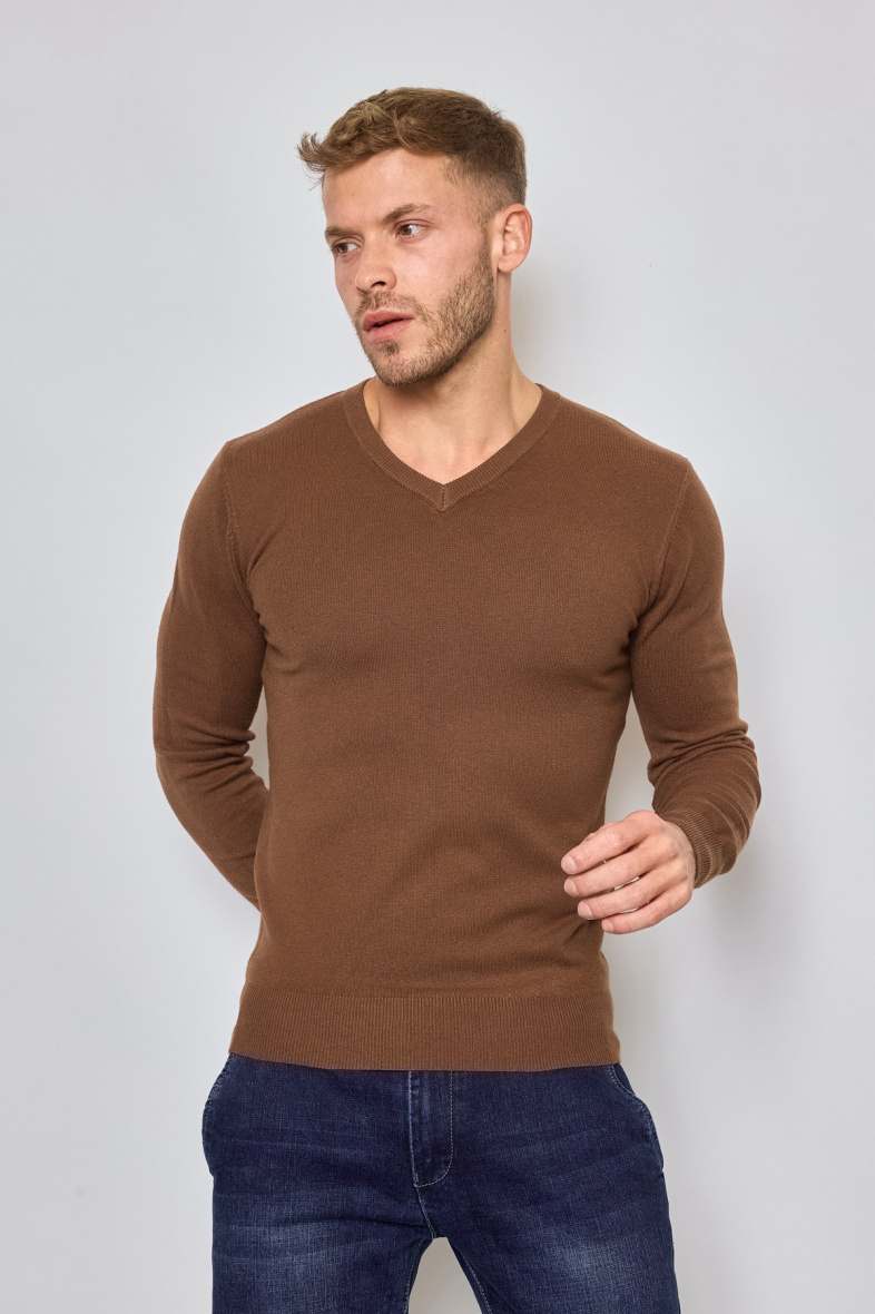 Grossiste Mentex Homme - Pulls uni col V manches longues homme