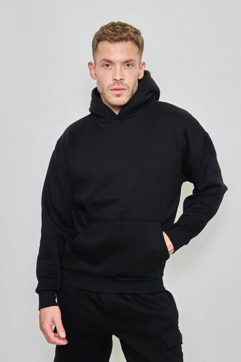 Großhändler Mentex Homme - Solides Herren-Sweatshirt mit Kapuze