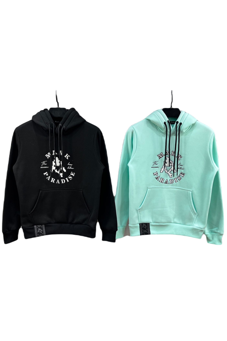 Wholesaler Mentex Homme - Plain hooded sweatshirt with pattern/graffiti