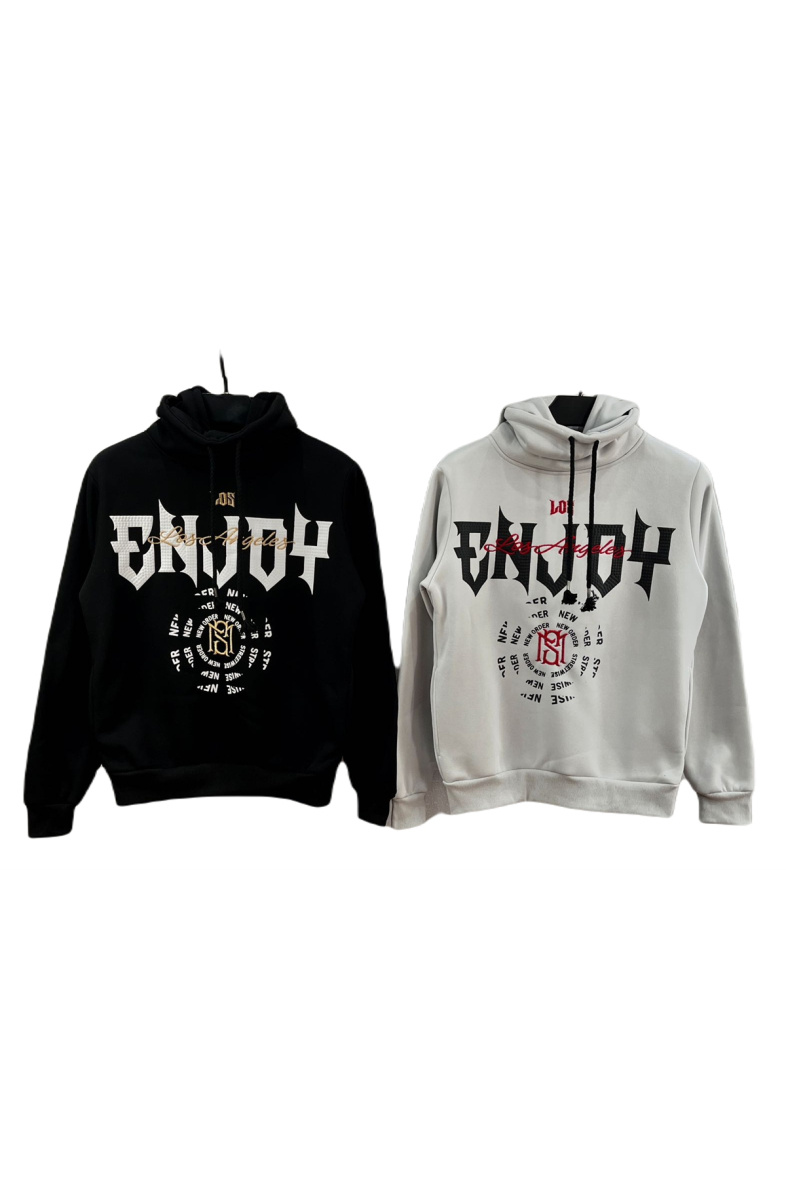 Wholesaler Mentex Homme - Plain hooded sweatshirt with pattern/graffiti