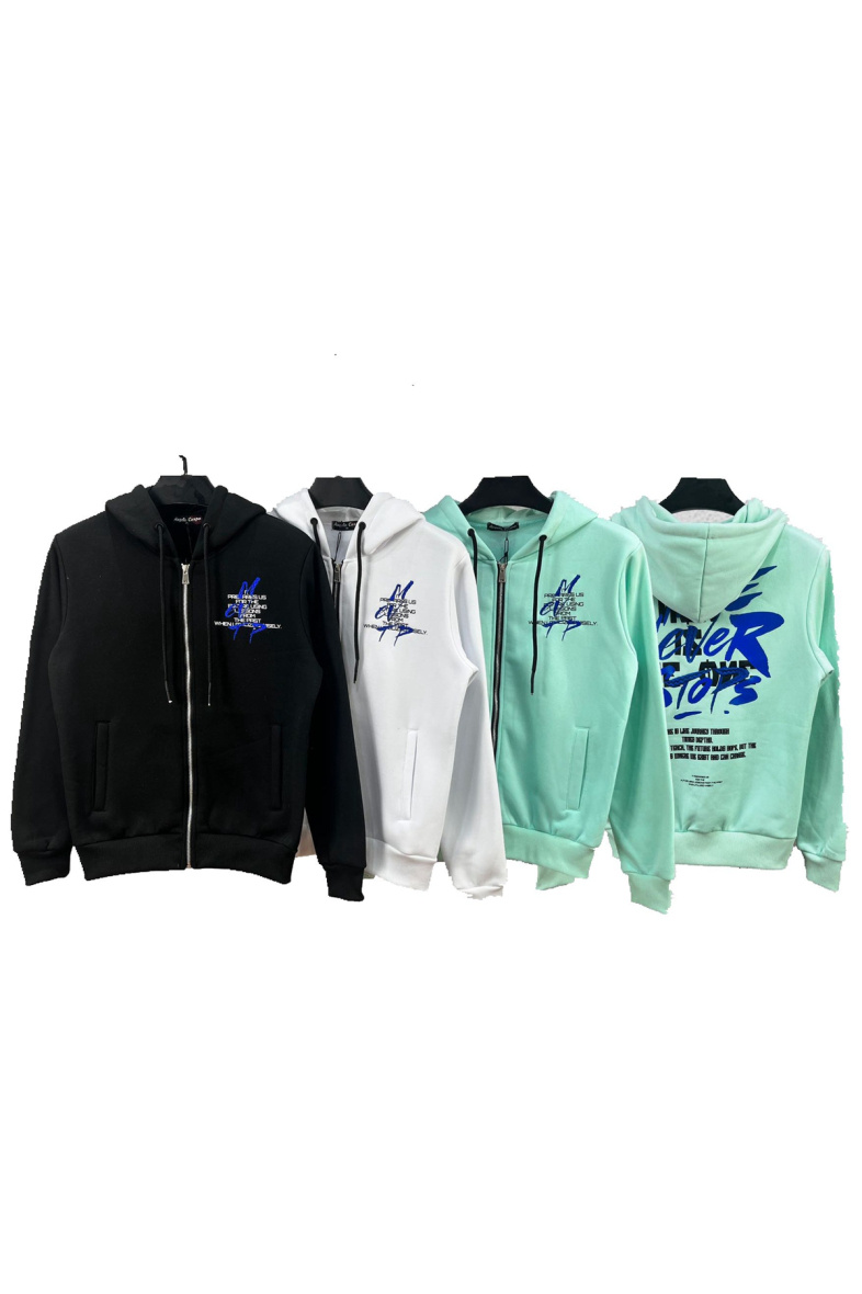 Grossiste Mentex Homme - Sweat uni à capuche homme motif graffiti