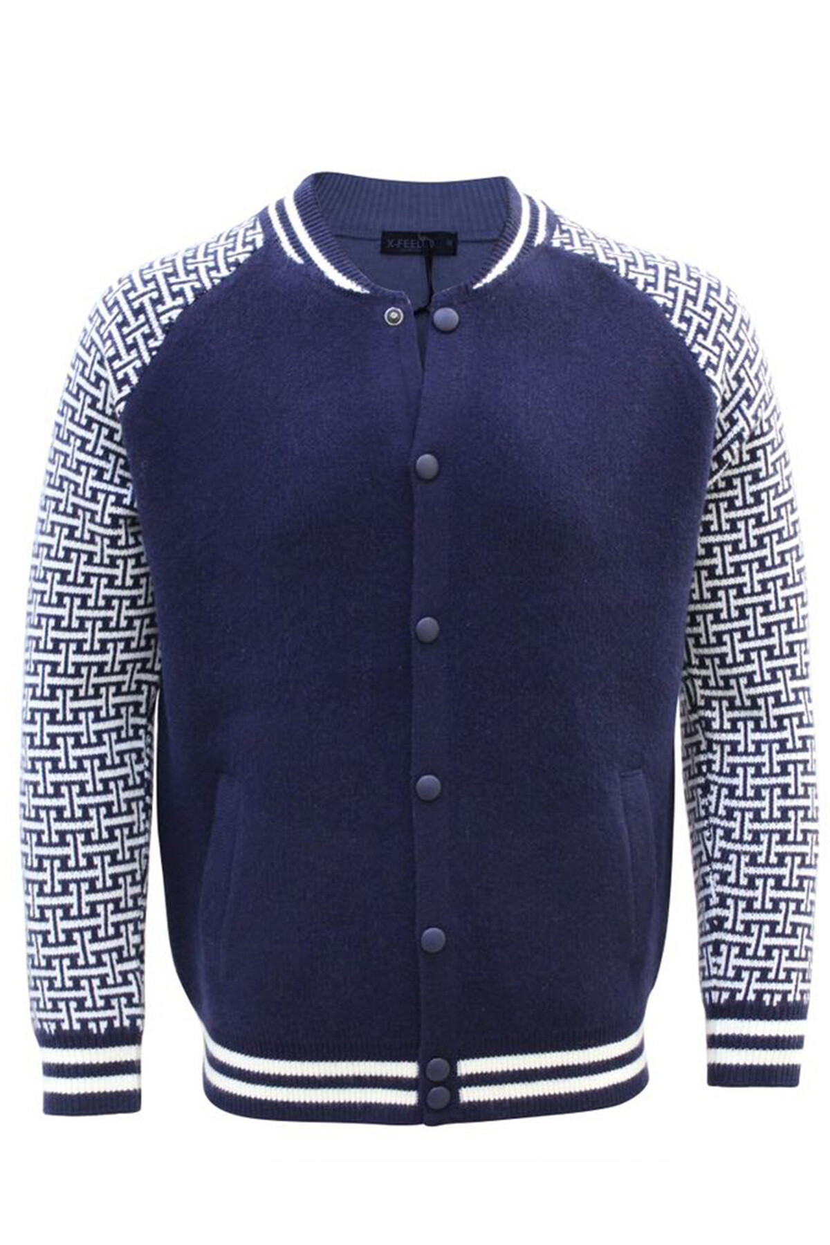 Grossista Mentex Homme - Bomber da uomo con bottoni a pressione, maniche lunghe e collo teddy