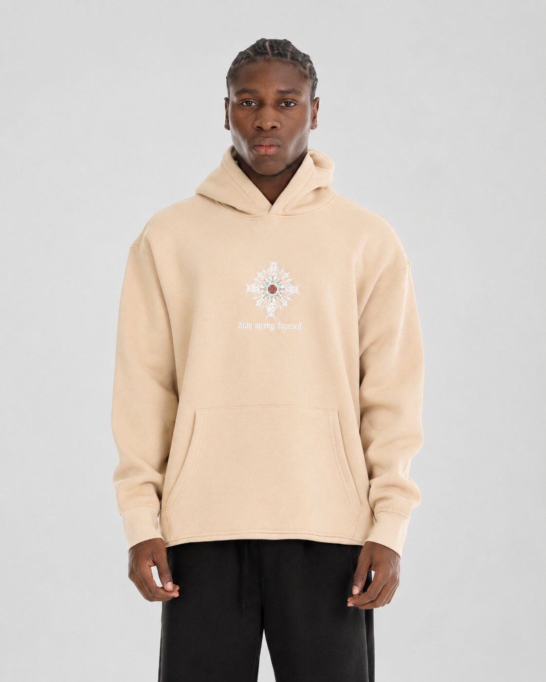 Grossiste Mentex Homme - Hoodie Beige Minimal Artistic