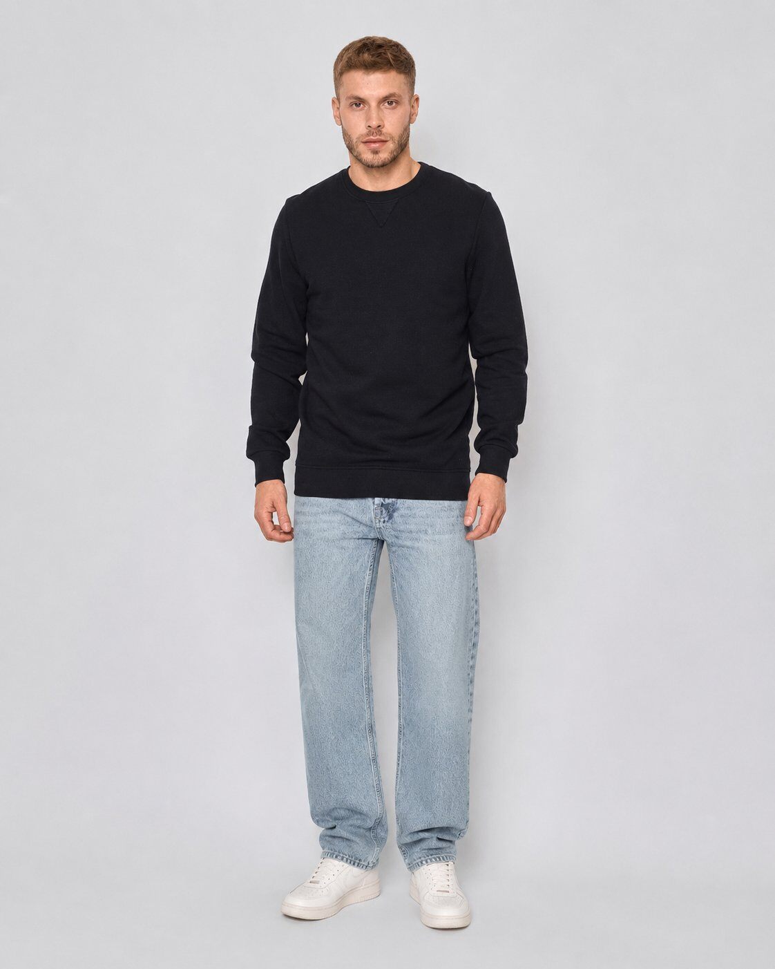 Großhändler Mentex Homme - Klassisches Schwarzes Crewneck Sweatshirt