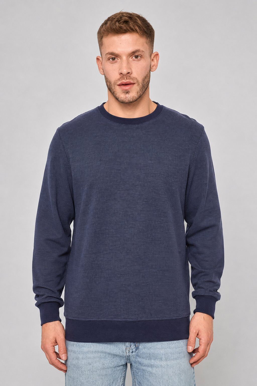 Grossista Mentex Homme - Felpa Blu Marino Minimal Classica