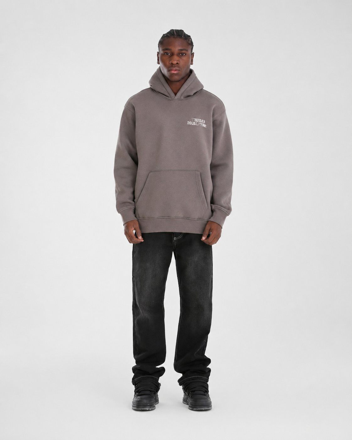 Grossista Mentex Homme - Felpa con Cappuccio Champ Grigio Scuro