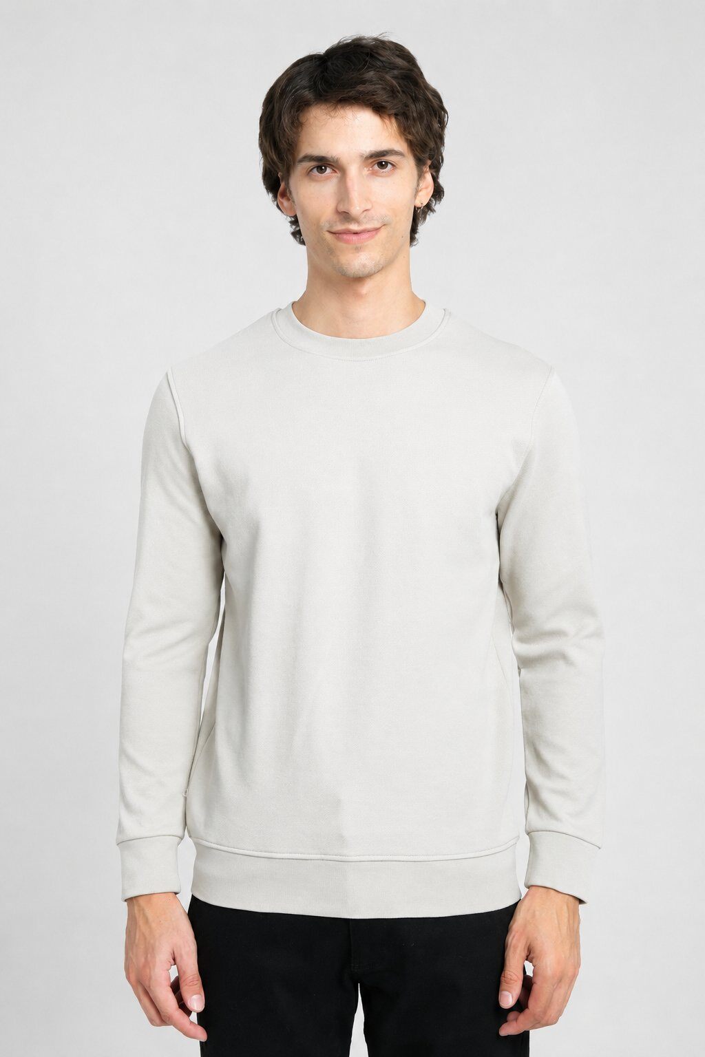 Grossista Mentex Homme - Felpa Beige Girocollo Minimalista