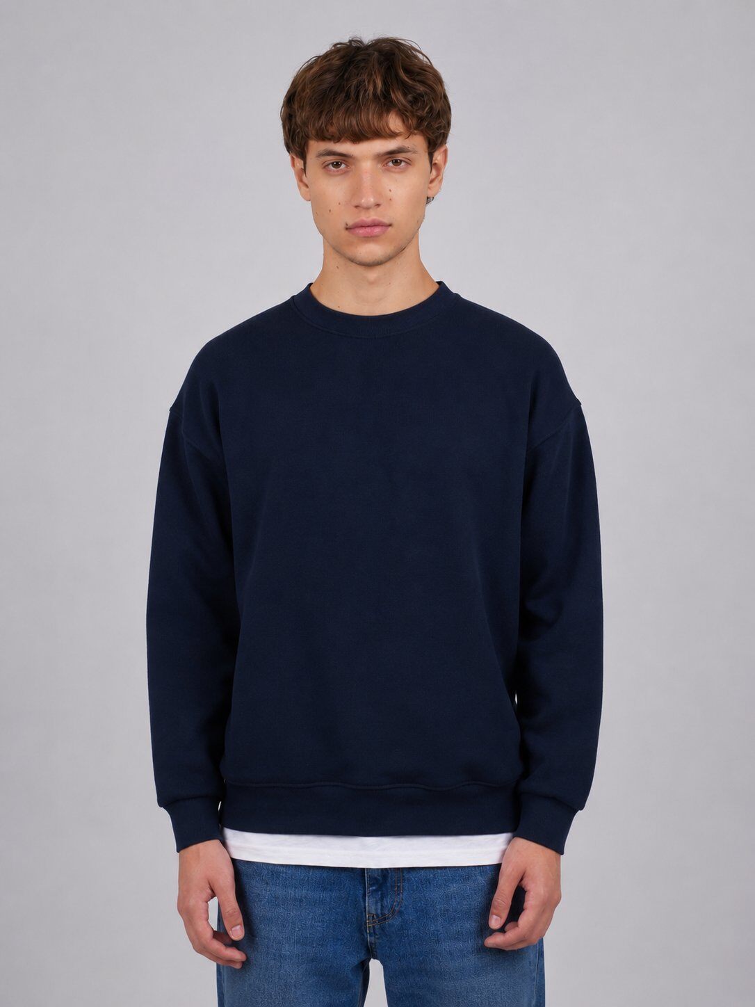 Grossiste Mentex Homme - Sweat Marine Crewneck Minimal
