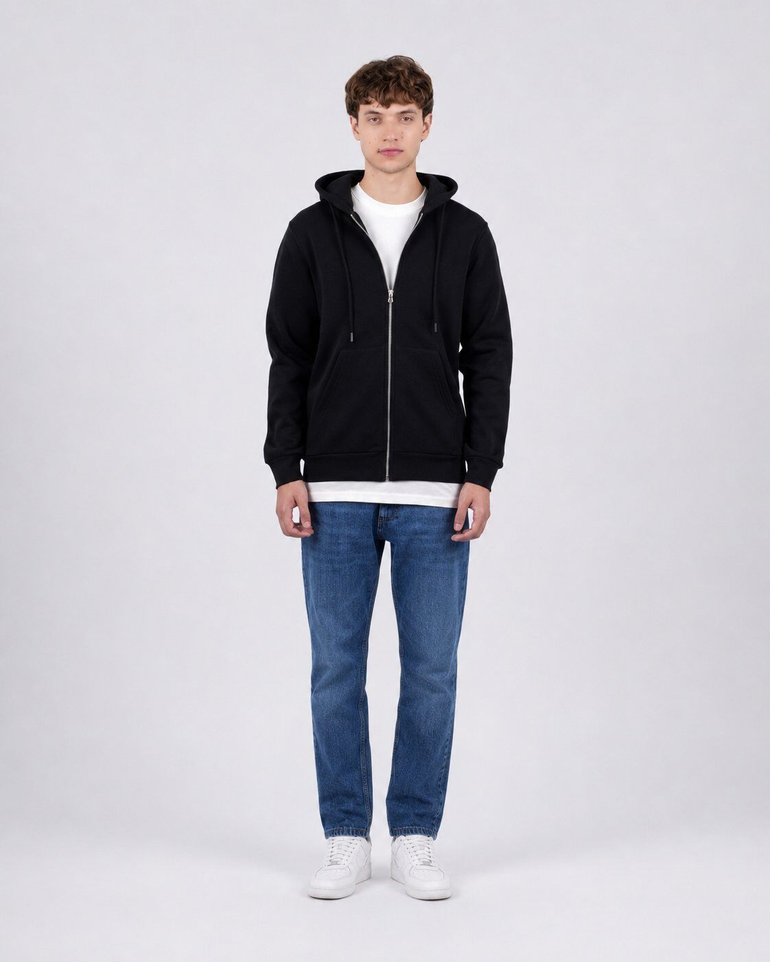 Grossista Mentex Homme - Felpa Nera con Zip Casual