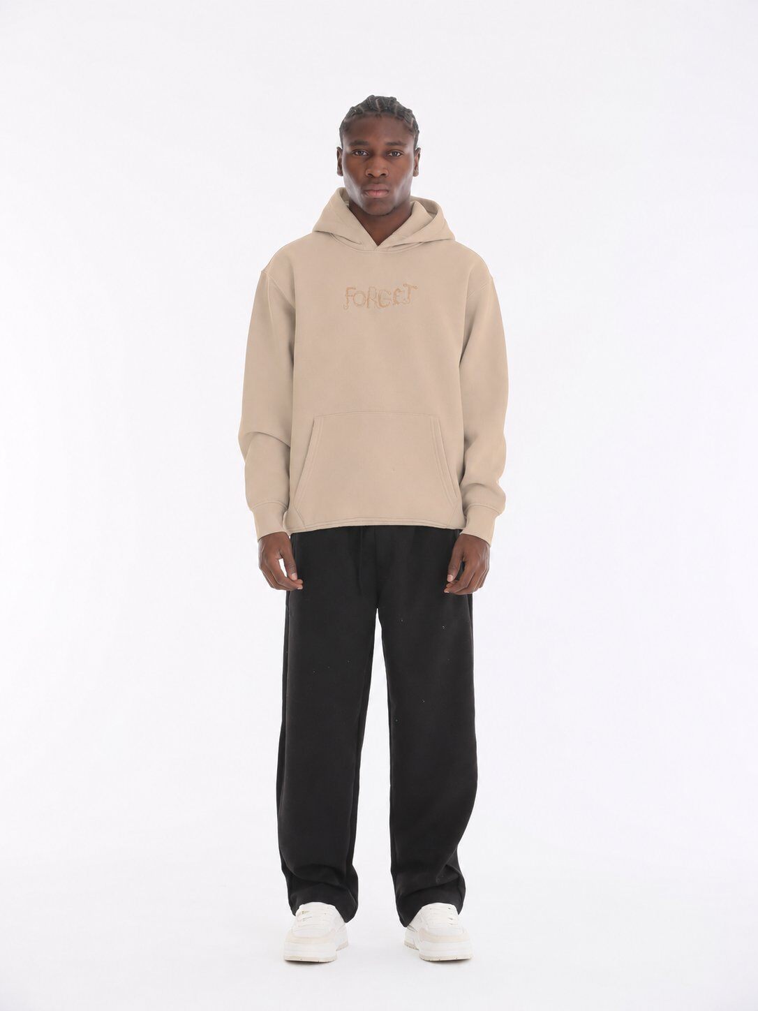 Grossista Mentex Homme - Felpa con Cappuccio Beige Street Back