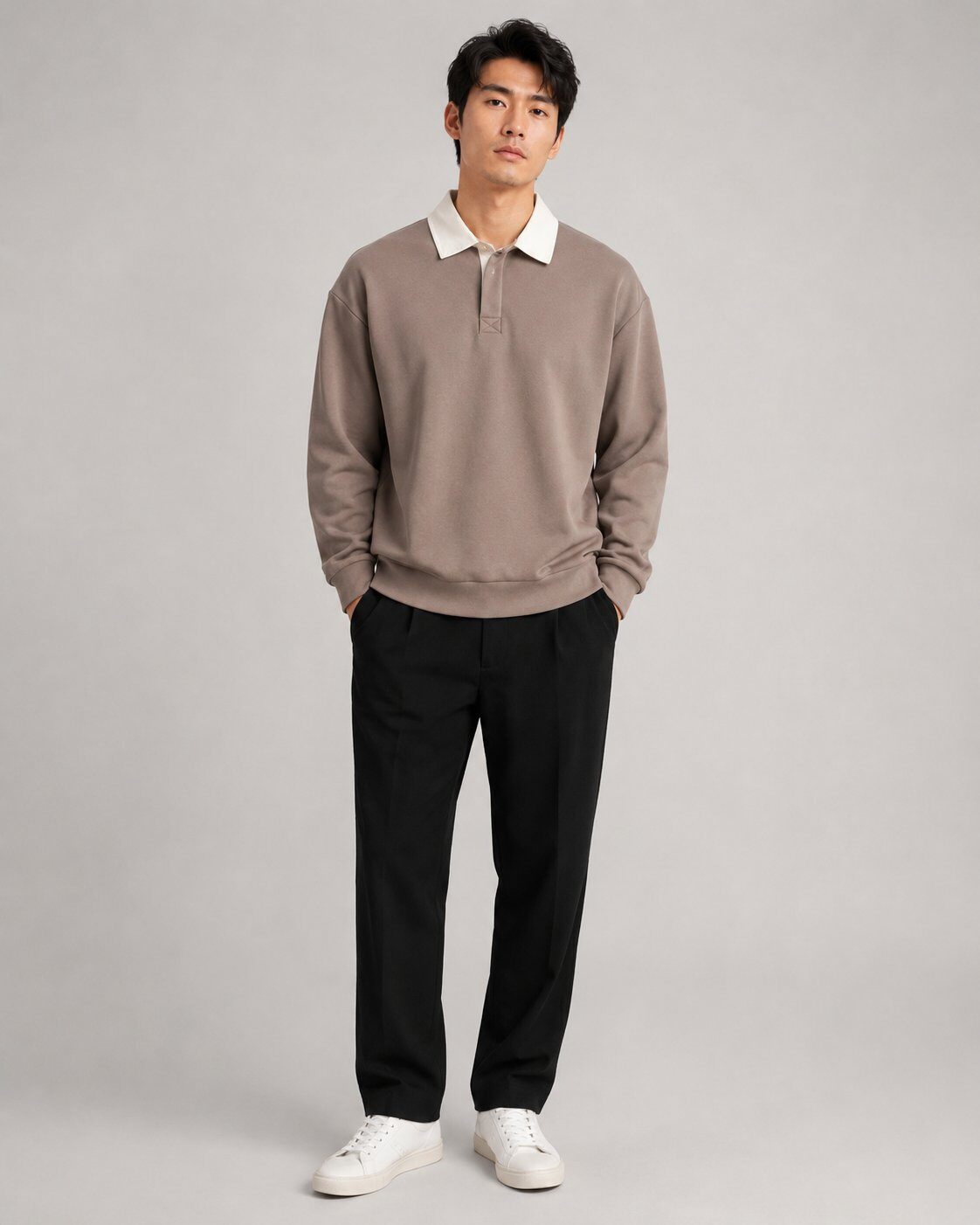 Grossista Mentex Homme - Felpa Polo Chic Marrone Chiaro