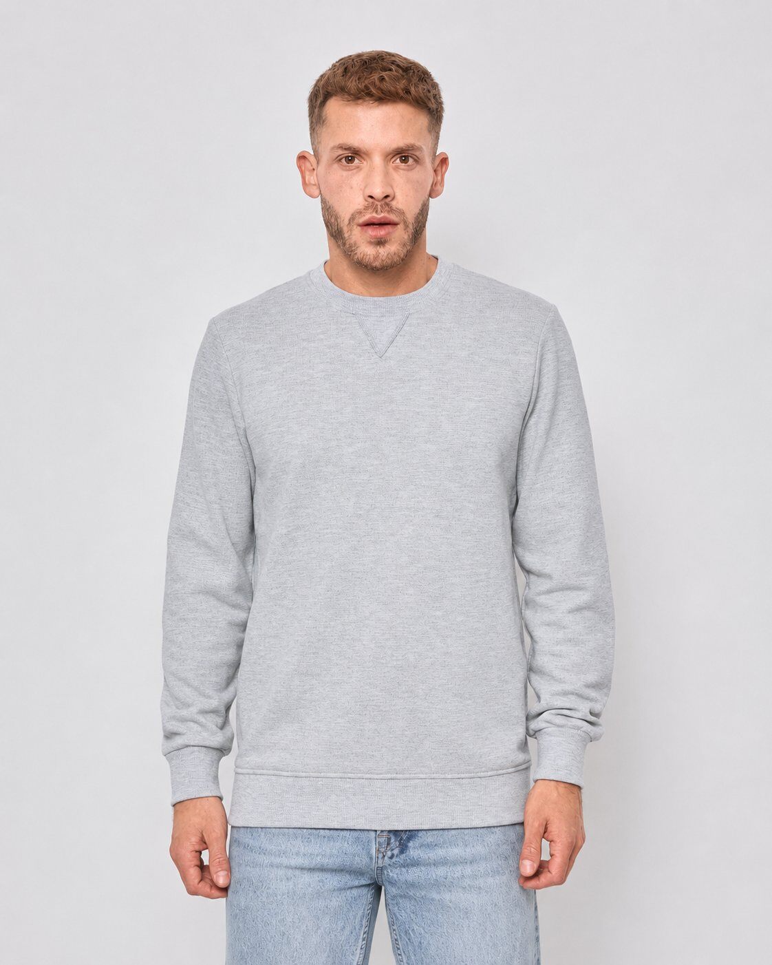 Grossiste Mentex Homme - Sweat Gris Crewneck Essential