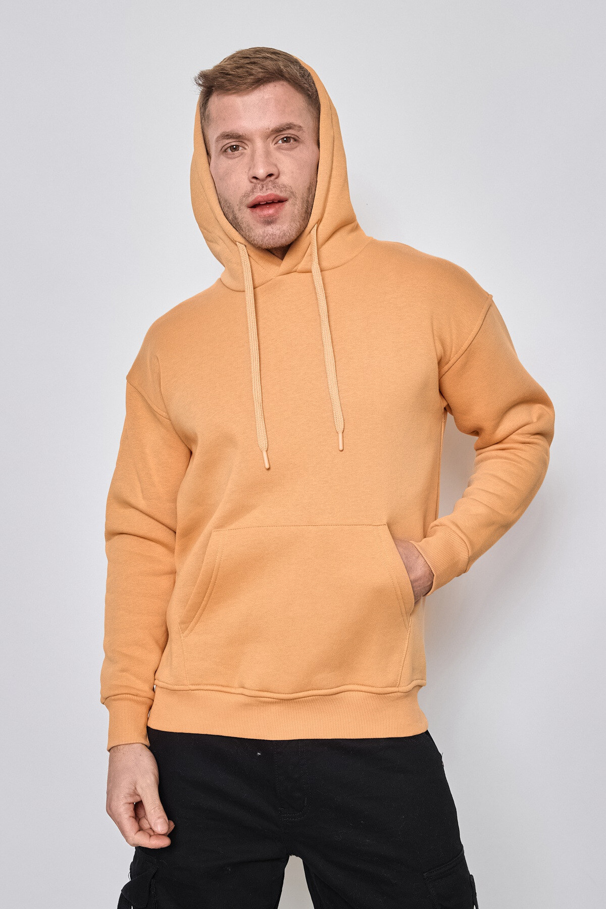 Grossiste Mentex Homme - Hoodie Orange Minimal Casual