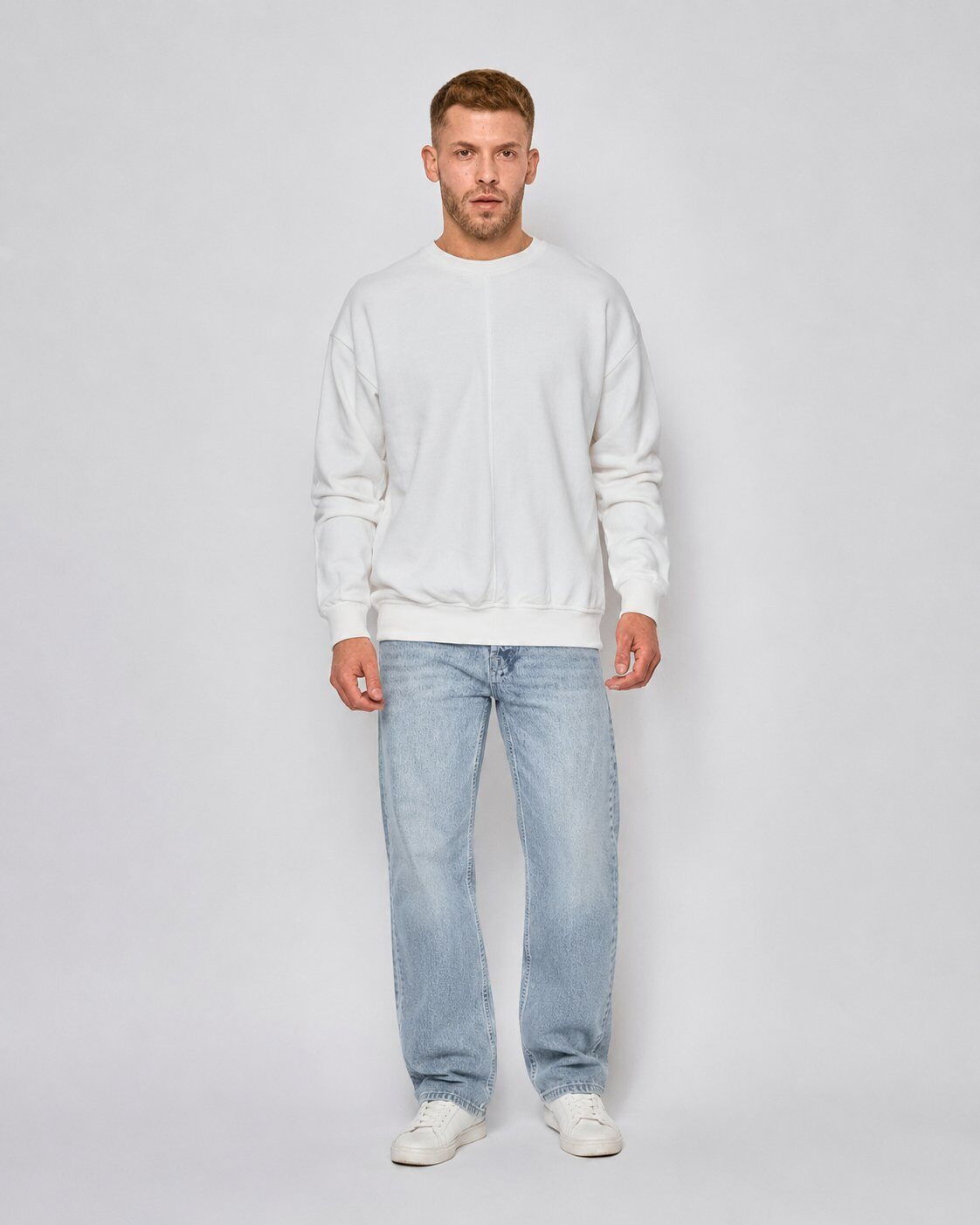 Großhändler Mentex Homme - Weißer Minimalistischer Sauberer Pullover