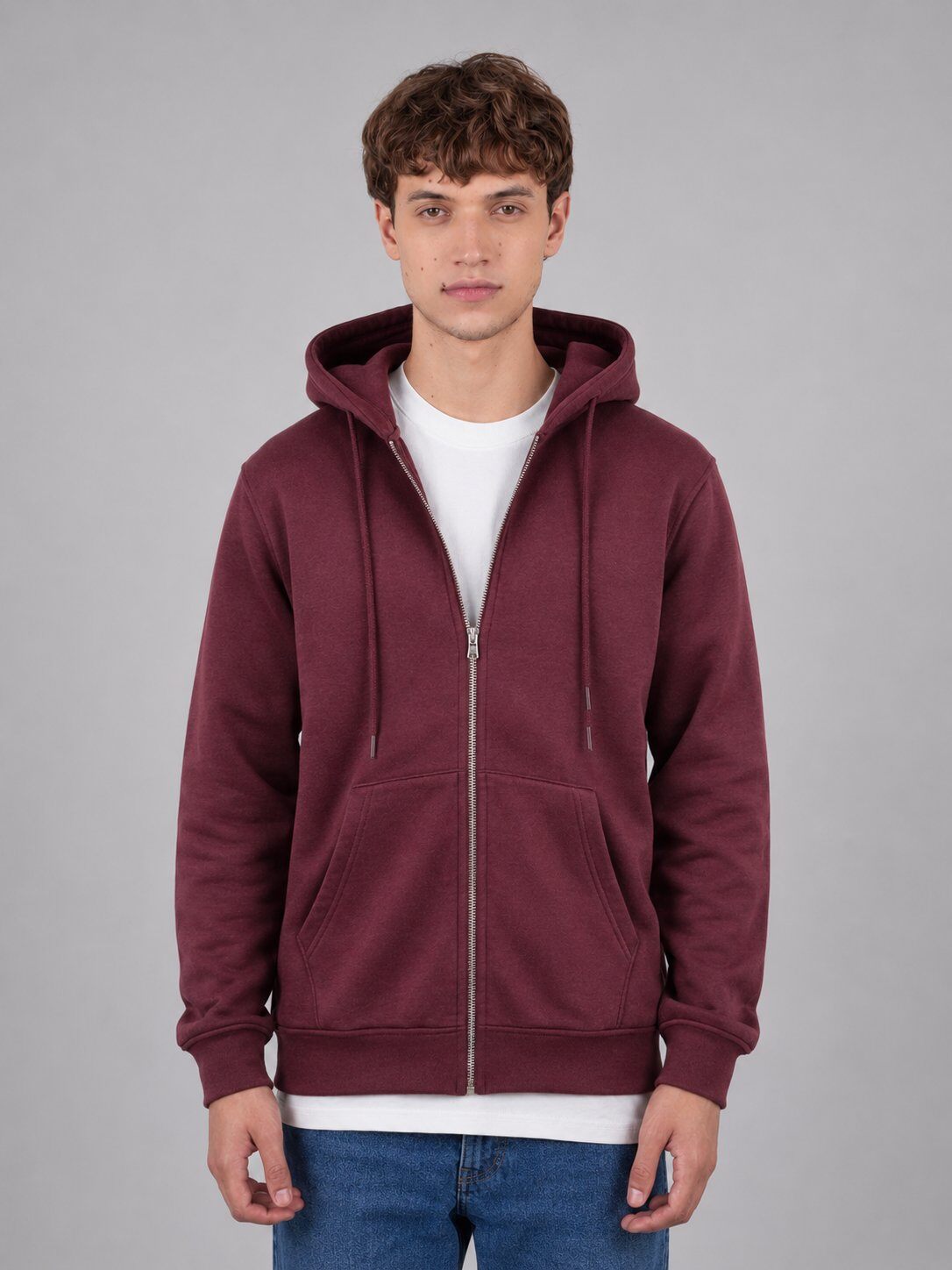 Grossista Mentex Homme - Felpa Casual con Zip Bordeaux