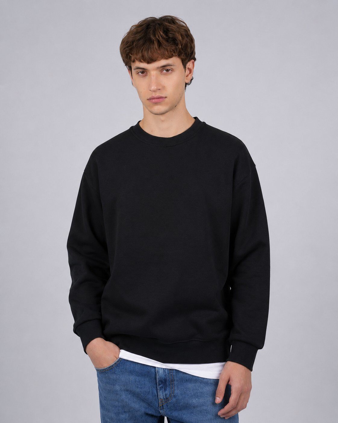 Grossiste Mentex Homme - Sweat Noir Essential Clean