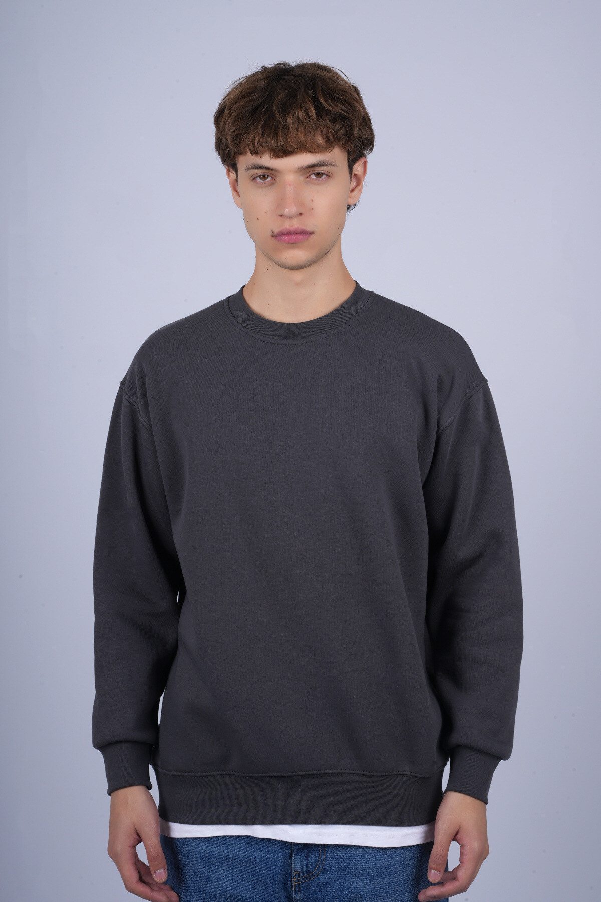 Großhändler Mentex Homme - Weißes Minimalistisches Komfort-Sweatshirt für Herren