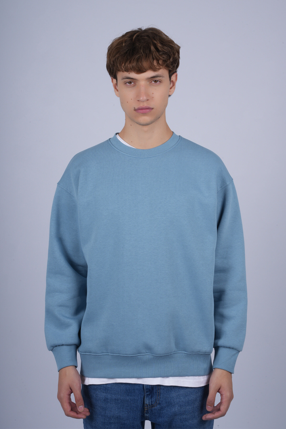 Grossista Mentex Homme - Felpa Oversize Azzurro Cielo
