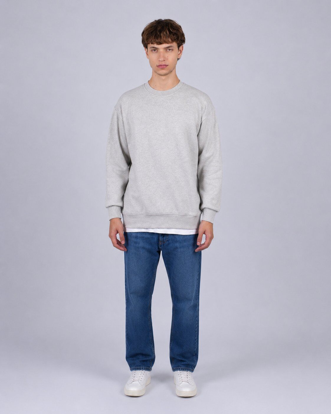 Wholesaler Mentex Homme - Light Grey Minimalist Sweatshirt