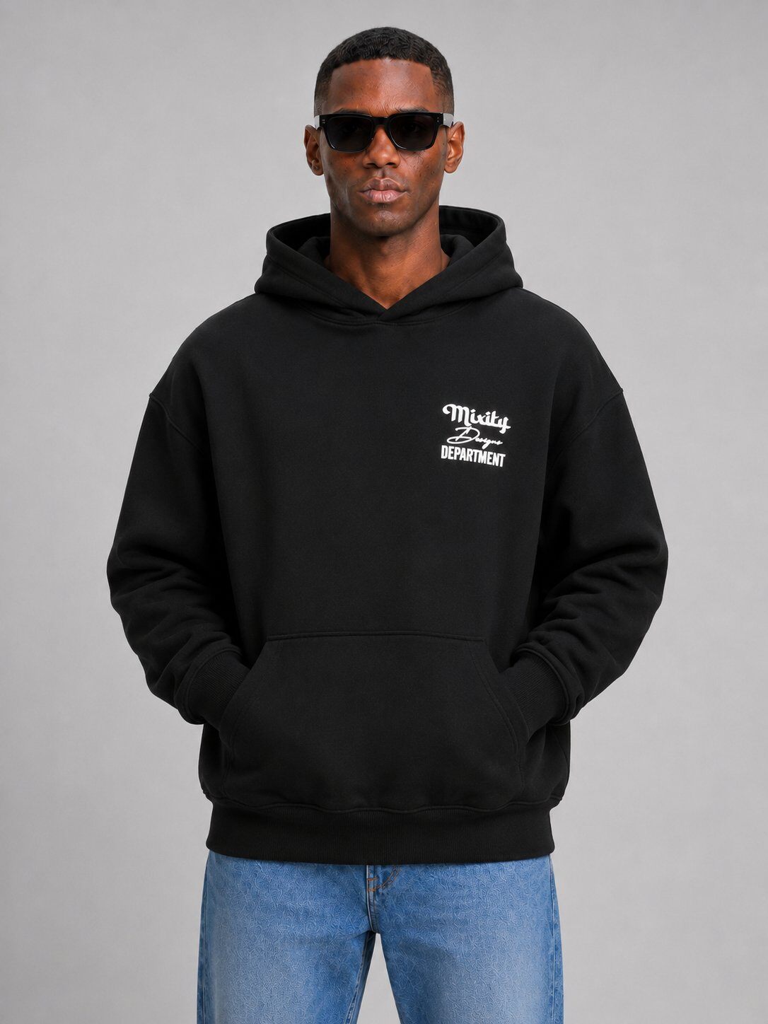 Grossiste Mentex Homme - Hoodie Noir Graphic Back