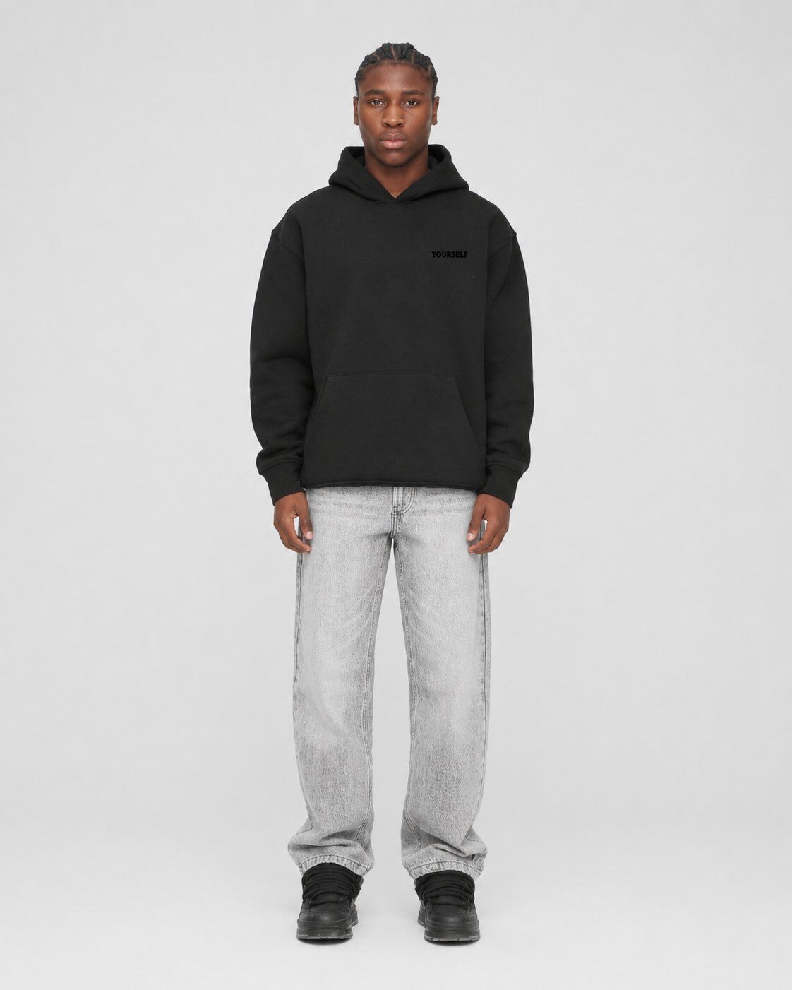 Wholesaler Mentex Homme - Black Oversized Graphic Sweatshirt